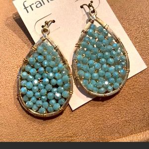 Francesca’s blue bead nwt  dangle earrings